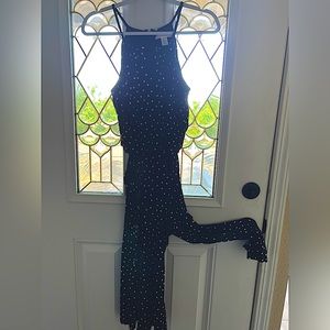 Black and white polka dot jumpsuit